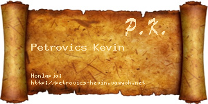 Petrovics Kevin névjegykártya